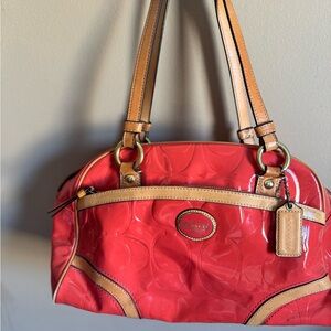Coach Red and Tan Shoulder Bag
